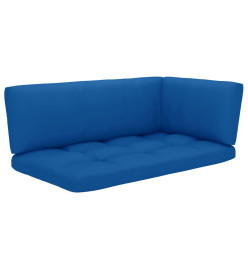 Salon de jardin palette 6 pcs et coussins pin imprégné de blanc