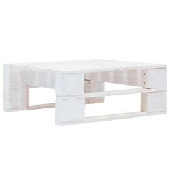Salon de jardin palette 4 pcs et coussins pin imprégné de blanc