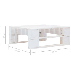 Salon de jardin palette 4 pcs et coussins pin imprégné de blanc