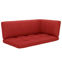 Salon de jardin palette 6 pcs et coussins Pin imprégné de blanc