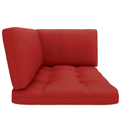 Salon de jardin palette 6 pcs et coussins Pin imprégné de blanc