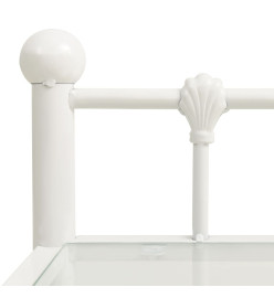 Tables de chevet 2 pcs Blanc et transparent Métal et verre