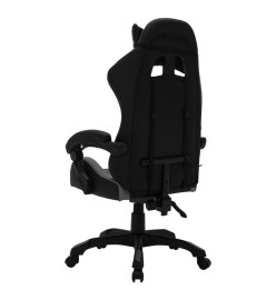 Fauteuil de jeux vidéo avec LED RVB Gris et noir Similicuir