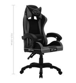 Fauteuil de jeux vidéo avec LED RVB Gris et noir Similicuir