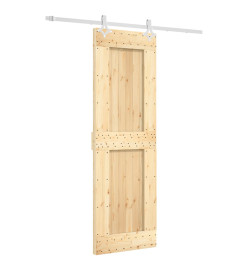 Porte coulissante et kit de quincaillerie 70x210 cm pin massif