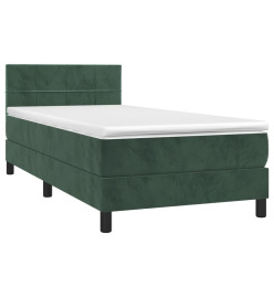 Sommier à lattes de lit et matelas Vert foncé 80x200 cm Velours
