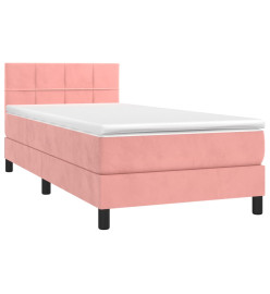 Sommier à lattes de lit avec matelas et LED Rose 80x200 cm