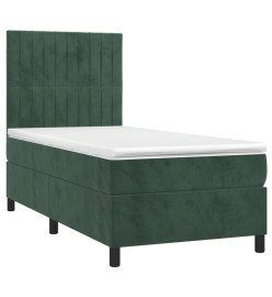Sommier à lattes de lit et matelas Vert foncé 80x200 cm Velours