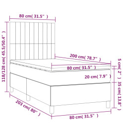 Sommier à lattes de lit et matelas Vert foncé 80x200 cm Velours