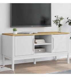 Meuble TV FLORO blanc 114x43x55 cm bois massif de pin