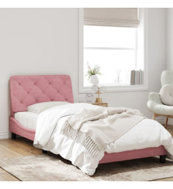Cadre de lit avec tête de lit Rose 90x190 cm Velours