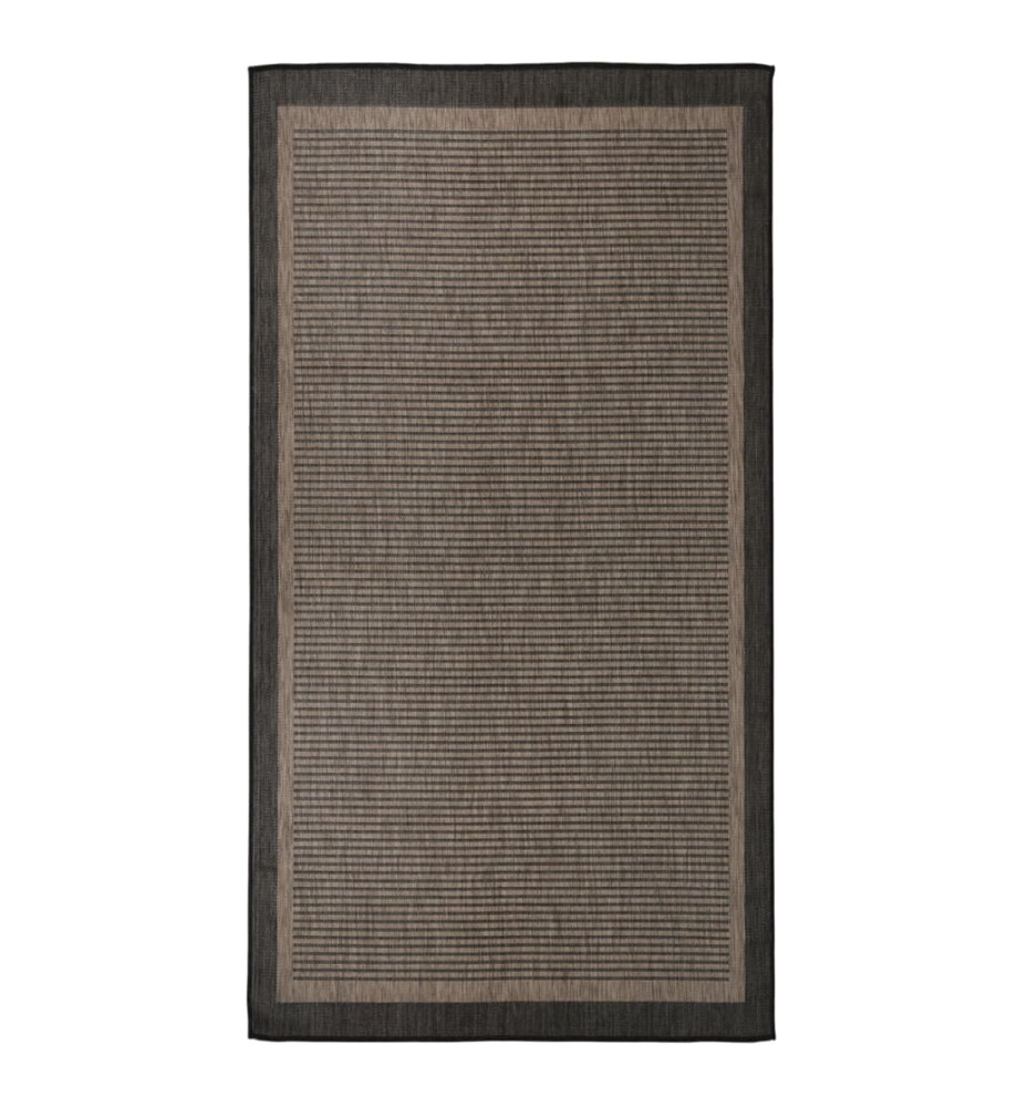 Tapis à tissage plat d'extérieur 80x150 cm Marron foncé