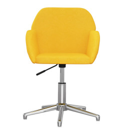 Chaise pivotante de bureau Jaune clair Tissu