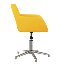 Chaise pivotante de bureau Jaune clair Tissu