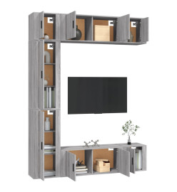 Ensemble de meubles TV 7 pcs Sonoma gris Bois d'ingénierie