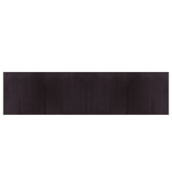 Tapis rectangulaire marron foncé 100x400 cm bambou