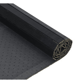Tapis rectangulaire noir 60x500 cm bambou