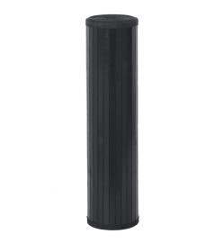 Tapis rectangulaire noir 80x300 cm bambou