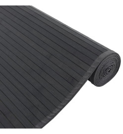 Tapis rectangulaire noir 80x300 cm bambou