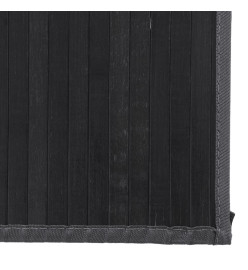 Tapis rectangulaire noir 80x300 cm bambou