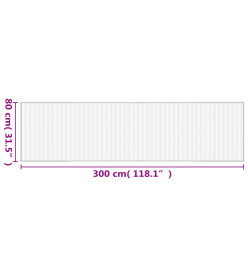 Tapis rectangulaire noir 80x300 cm bambou