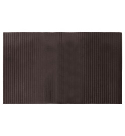 Tapis rectangulaire marron foncé 60x100 cm bambou