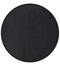 Tapis rond noir 100 cm bambou