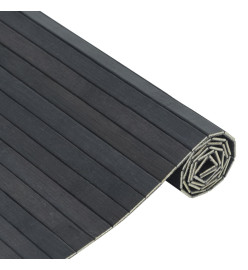 Tapis rectangulaire gris 60x200 cm bambou