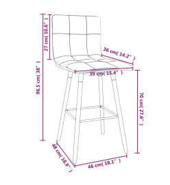 Tabourets de bar lot de 2 marron tissu