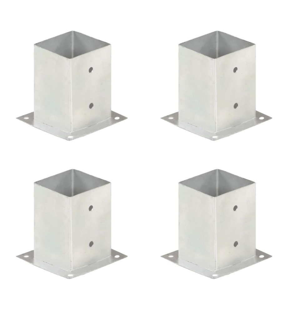 Ancres de poteau 4 pcs Métal galvanisé 101 mm