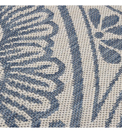Tapis à tissage plat d'extérieur 80x250 cm Motif bleu