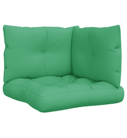 Coussins de palette 3 pcs vert tissu