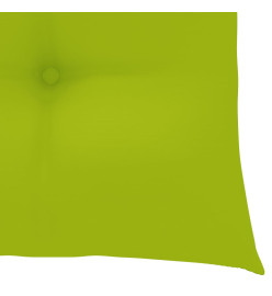 Chaises de jardin 2 pcs avec coussins vert vif Bois de teck