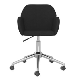 Chaise pivotante de bureau Noir Tissu