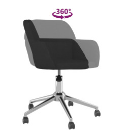 Chaise pivotante de bureau Noir Tissu