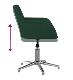 Chaise pivotante de bureau Vert foncé Tissu