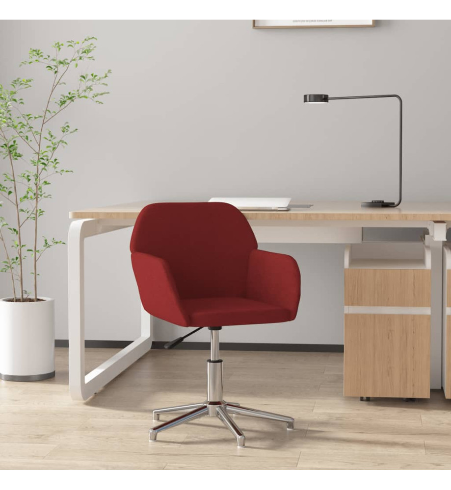 Chaise pivotante de bureau Rouge bordeaux Tissu