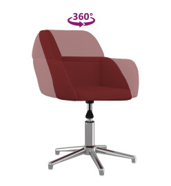 Chaise pivotante de bureau Rouge bordeaux Tissu