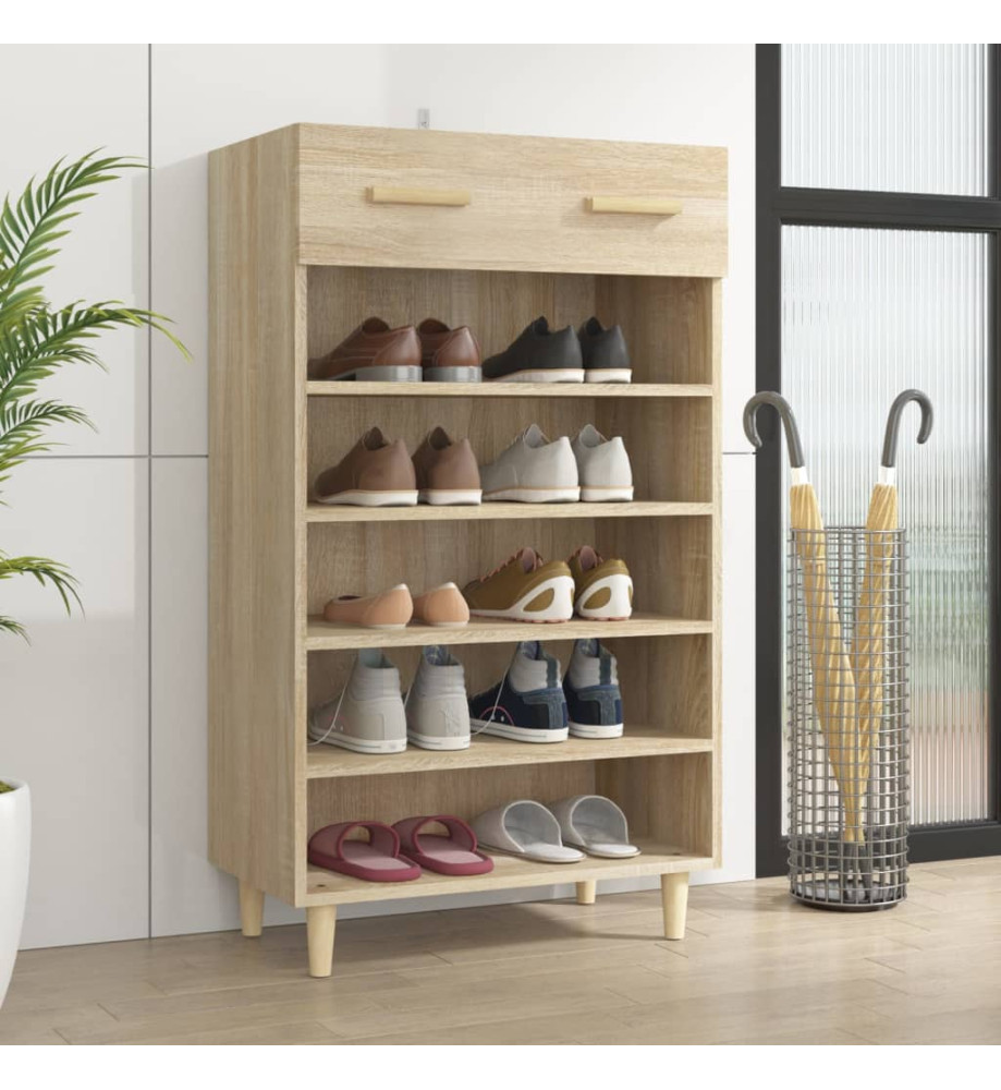 Armoire à chaussures Chêne sonoma 60x35x105cm Bois d'ingénierie