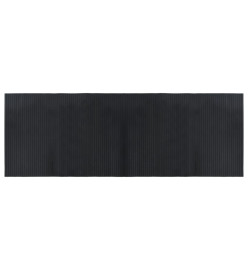 Tapis rectangulaire noir 70x200 cm bambou