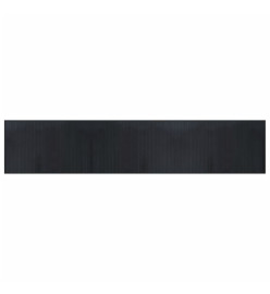 Tapis rectangulaire noir 60x300 cm bambou