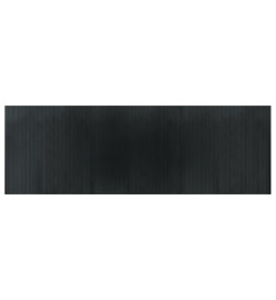 Tapis rectangulaire gris 100x300 cm bambou