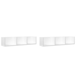 Armoires murales 2 pcs blanc 75x18x16,5 cm bois d'ingénierie