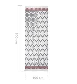 Tapis Gris 100x300 cm Coton