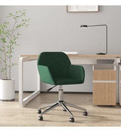 Chaise pivotante de bureau Vert foncé Tissu