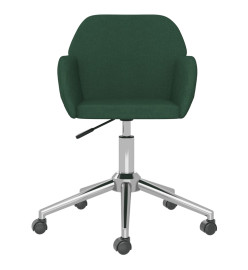 Chaise pivotante de bureau Vert foncé Tissu