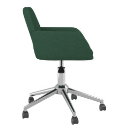 Chaise pivotante de bureau Vert foncé Tissu