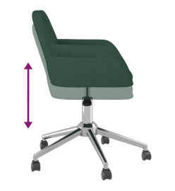 Chaise pivotante de bureau Vert foncé Tissu