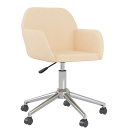 Chaise pivotante de bureau Crème Tissu