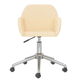 Chaise pivotante de bureau Crème Tissu